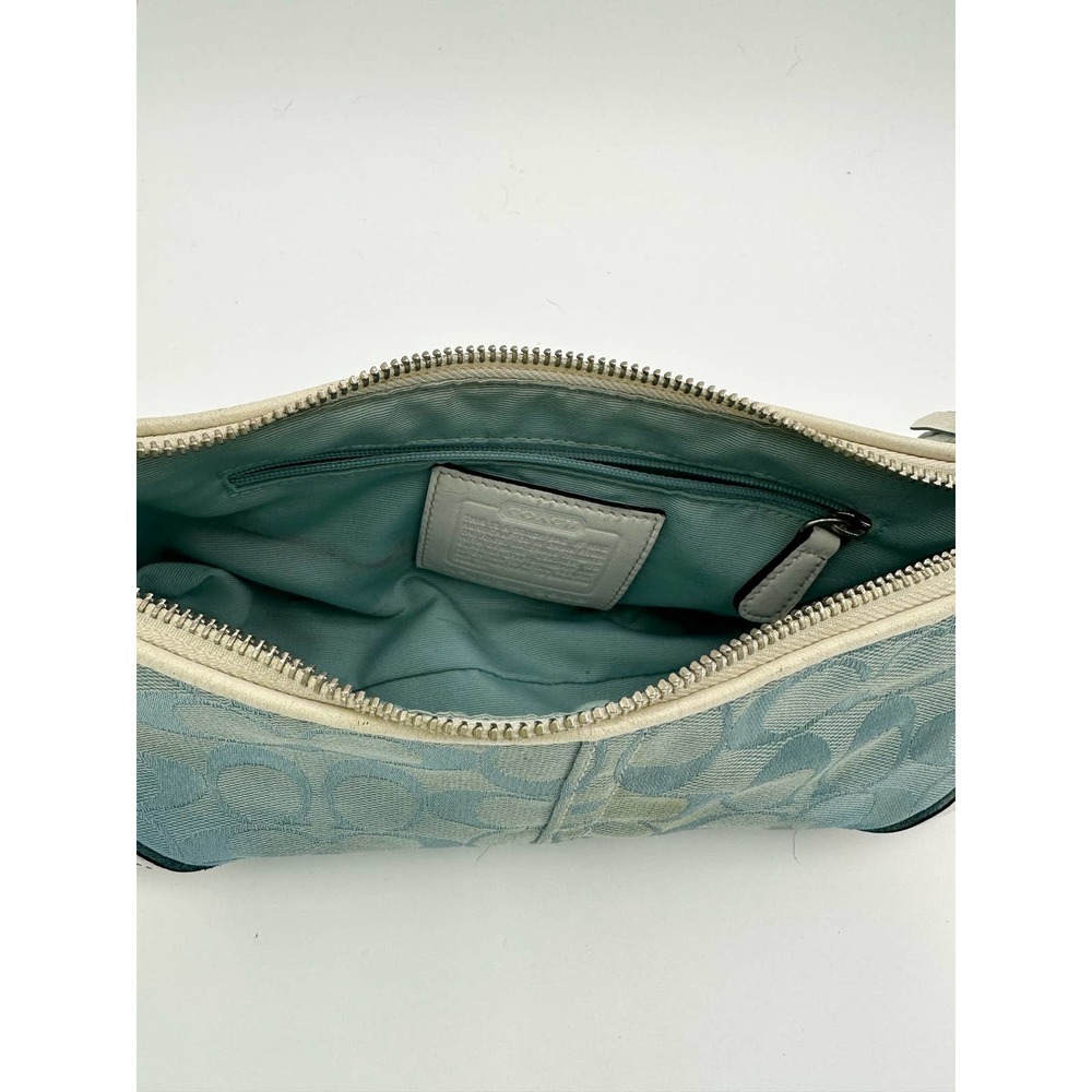 Coach Blue and Cream Monogram Shoulder Bag - Picture 7 of 10